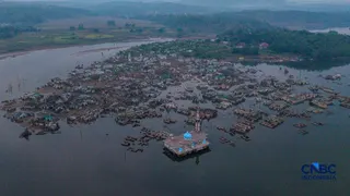 Air Bendungan Karian Menyusut Akibat Kemarau, Bekas Permukiman Warga Kembali Muncul ke Permukaan
